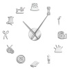 Tailor Shop Decorative DIY Large Wall Clock for Living Room - Silver Photo