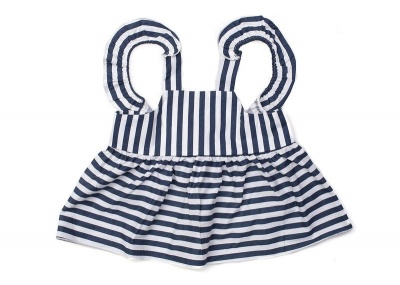 Photo of Navy & White Stripe Dress & Underwear Set