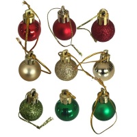 Christmas Tree Baubles Christmas Balls Gold Red Green 25cm
