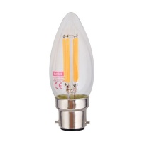 Eurolux Warm White E14 4W Clear Filament Candle LED
