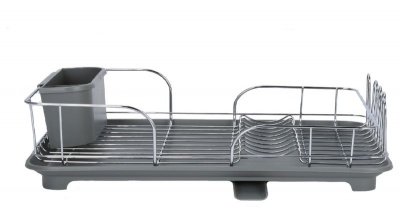 Photo of Continental Homeware Stainless Steel Dish Rack with Grey Plastic Drip Tray