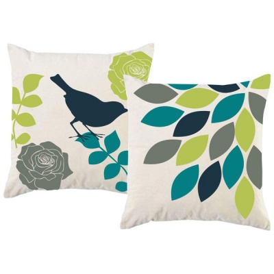 Photo of PepperSt – Scatter Cushion Cover Set – Leaf & Bird Pattern