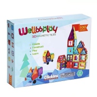 Wellbbplay Magnetic Building Blocks and Tiles 100 Pieces