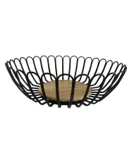 Black Steel Round Decorative Fruit Bowl Fruit Basket 30cm Diameter