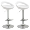 Glossy Bar Stools - Set of 2 – White Colour Photo