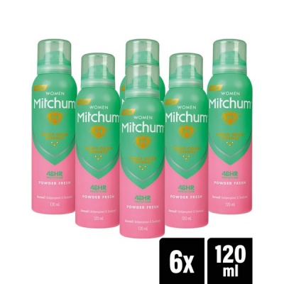 Mitchum Women Antiperspirant Deodorant Spray Powder Fresh 120ml x 6 Pack