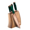 Berlinger Haus 7-Piece Titanium Coating Knife Set with Wood Stand - Emerald Photo