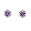 Stella Luna Honeycomb Earring- with Swarovski Tanzanite crystal Rosegold Photo