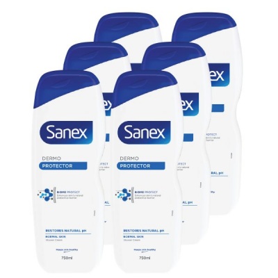 Sanex Dermo Protector Shower Gel Body Wash Bulk Offer 6 x 750ml