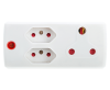 Electricmate 1x16Amp 2x5Amp 3Pin Adaptor - White Photo