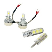 C6 LED Headlamp H3 Bulbs Set Including LED Parklights