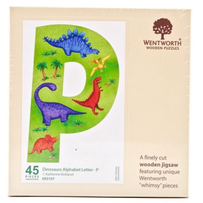 Photo of Wentworth Dinosaurs Letter P - 45 Piece Kids Alphabet Wooden Shaped Jigsaw Puzzle