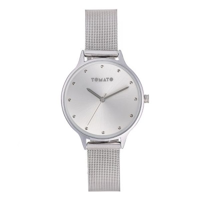Photo of Tomato Watch - Silver Dial - Silver 34mm Case - Steel Mesh Strap