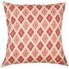 Beige Pillow Cushion Cover with Red Pink Peach Diamond Shapes - 40x40cm Photo