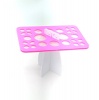 MakeUp Brush Drying Rack - 26 Holes - Pink Photo