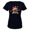 Peeking Love Pug - Ladies - T-Shirt - Black Photo