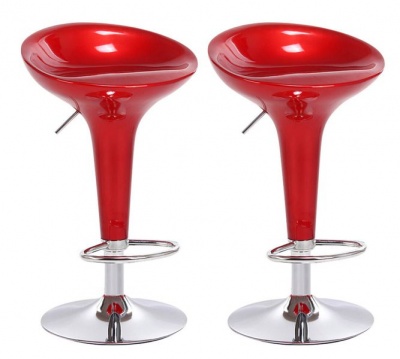 Photo of Bar Stools - Set of 2 - Wine Red