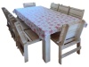 Christmas Tablecloth White with Red Snow Flakes Photo