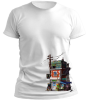 PepperSt Men's White T-Shirt - Retro Building Photo