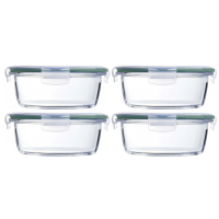 710ml Borosilicate Glass Round Food Containers 4 Pack
