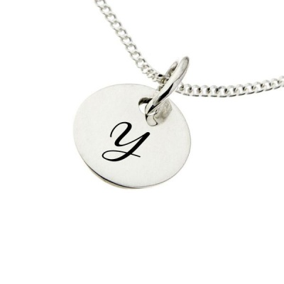 Photo of Alphabet by Swish Silver "Engraved Initial - Y on 10mm sterling silver disc"