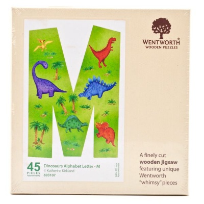 Photo of Wentworth Dinosaurs Letter M - 45 Piece Kids Alphabet Wooden Shaped Jigsaw Puzzle