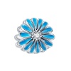 JD S925 Blue Enamel Daisy Flower Charm or Pendant Photo