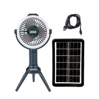 Solar Fan Rechargeable Fan with LED Ring Lights