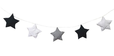 Photo of Baby / Kids Bedroom Stars on a String Plush Decor - Mono Stripes