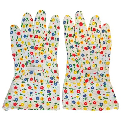 Photo of Grovida Cotton Garden Gloves with Grip - Flower Print