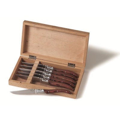 Photo of Sola Silver Steak Knife Set - 6 Pieces in Wooden Box