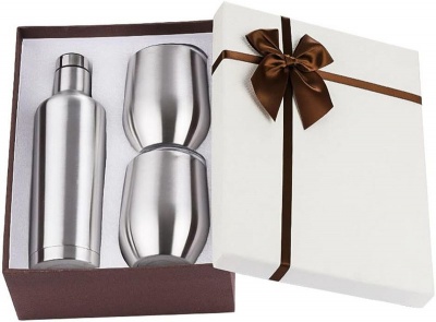 The Great Living Co Wine Bottle 2 Wine Tumblers with Lids Insulated Stainless Steel Set