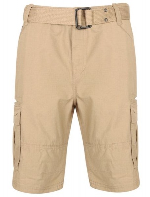 Photo of Tokyo Laundry - Mens Alan Cotton Cargo Shorts with Belt In Stone [Parallel Import]