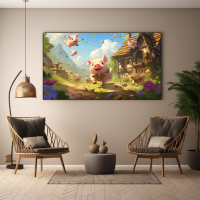 Canvas Wall Art Piggy Paradise BK0073