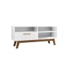 LINX Rack Paladio 1.4 Entertainment TV Stand - White & Brown Photo