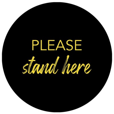 Photo of Please Stand Here - Anti Slip - Round - Floor Vinyl - Cygni - Set Of 8