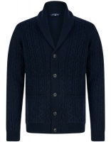 Tokyo Laundry Mens Manji 2 Cardigan with Shawl Collar in Ink