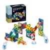 BTR LED Magnetic Building Blocks Light Up 49 piecess 3D Pipes Marble Run STEM Gift Photo