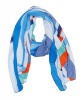 UB Creative Multi Colour Geometric Print Scarf - Blue Photo