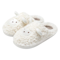 Sheep Bear House Winter Cotton Slippers For Women Non Slip Indoor Shoe