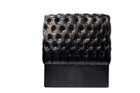 Decorist Home Gallery Deluxe Black Leather Headboard Three Quarter