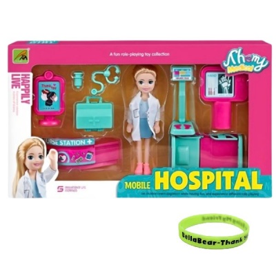 Doctor Hospital Doll Set Role playing For Kids with BellaBear Wristband