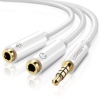 UGreen 3.5mm M to 2xF Audio/Mic Adapter - White Photo