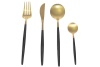 LMA Authentic Two-Tone Flatware Dinner Set & Elegant Noir Gift Box - 24 Piece Photo