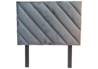Serilda Diagonal Rows Velvet Headboard Grey
