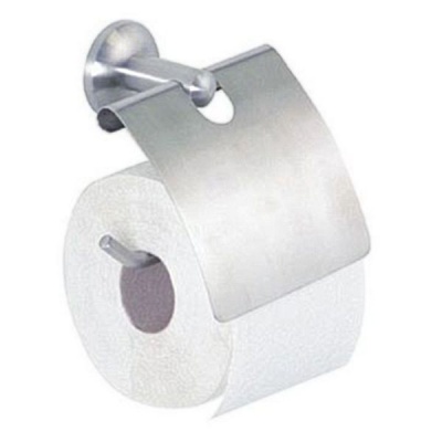 Photo of Kirk Aqua Toilet Roll Holder with Lid - Stainless Steel