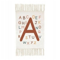 HS HS Cotton Alphabet Rug with Tassels 60 x 90cm