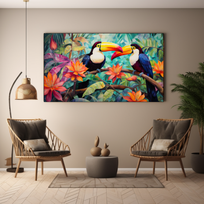 Canvas Wall Art Tropical Toucan Birds BK0143