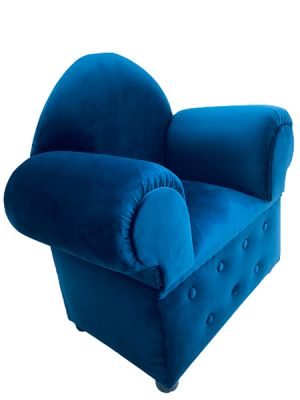 Photo of Decorist Home Gallery Comfort DHG - Single Blue Velvet Kid Sofa