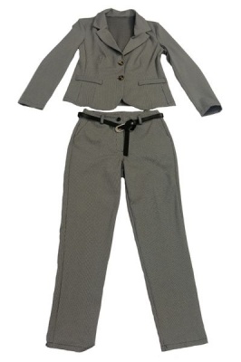 Photo of UB Creative Small Check Stretch Pants Suit Grey